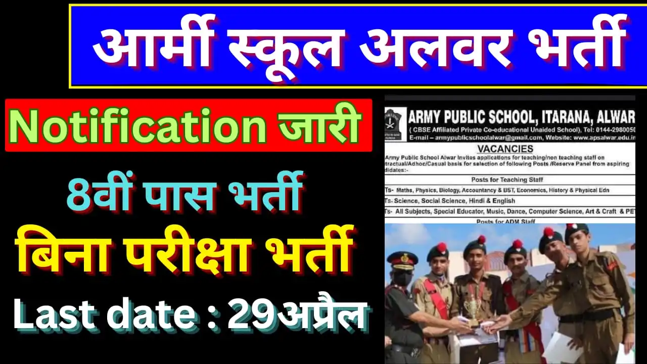 Army Public School Alwar Recruitment 2024: नोटिफिकेशन हुआ जारी, यहां से ...