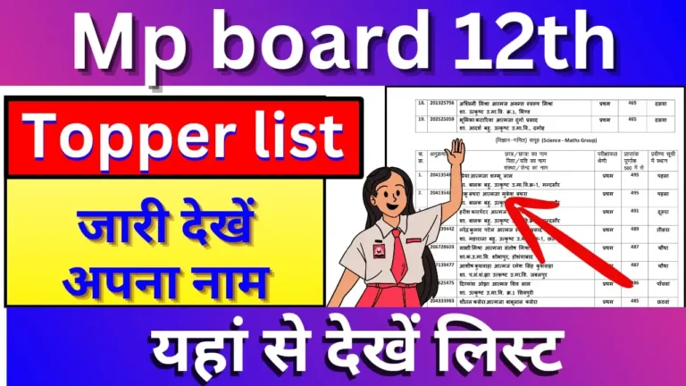 MP Board 12th Topper List