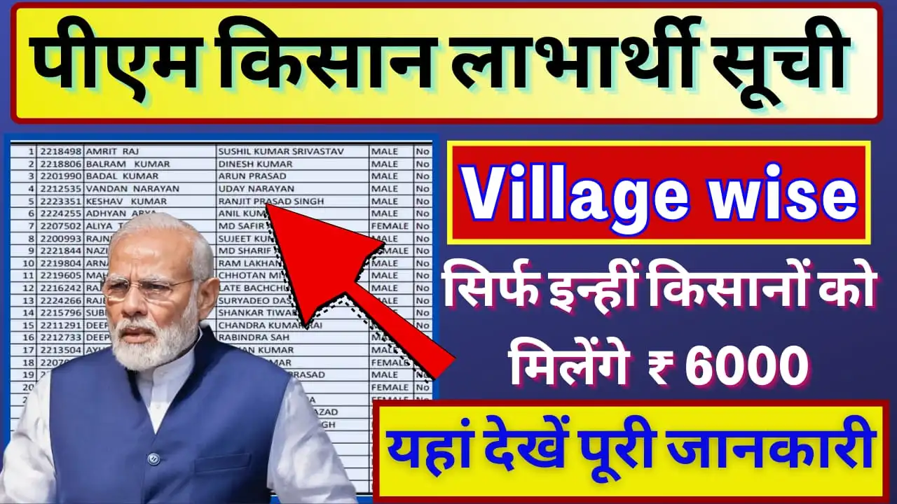 PM Kisan Beneficiary Village Wise List 2024 ग्रामवार सूची